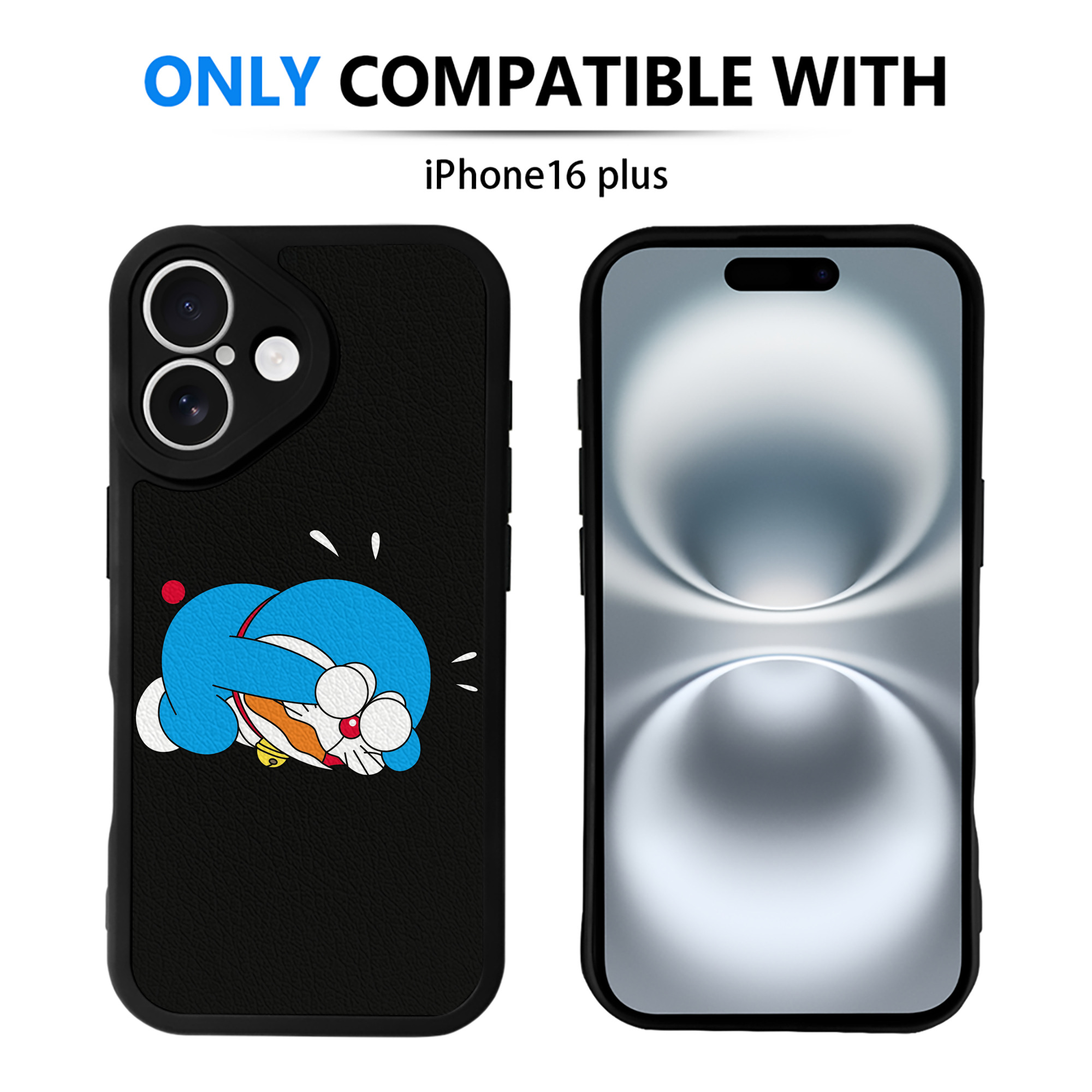（画像用） ドラえもん Doraemon 【iPhone 16シリーズ対応】シリコンスマホケース（レザー調） 材質：シリコン